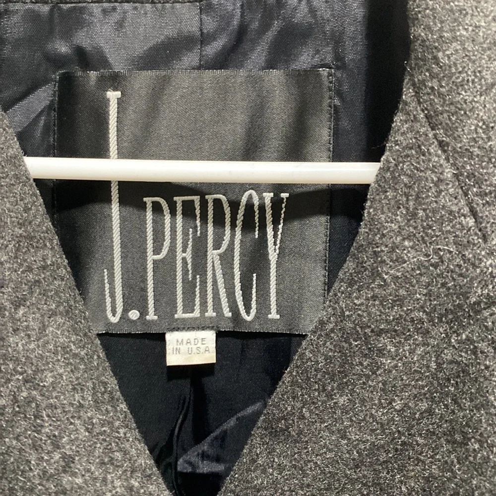J Percy Vintage Classic Gray Merino Wool PeaCoat Size 2 - Picture 3 of 4